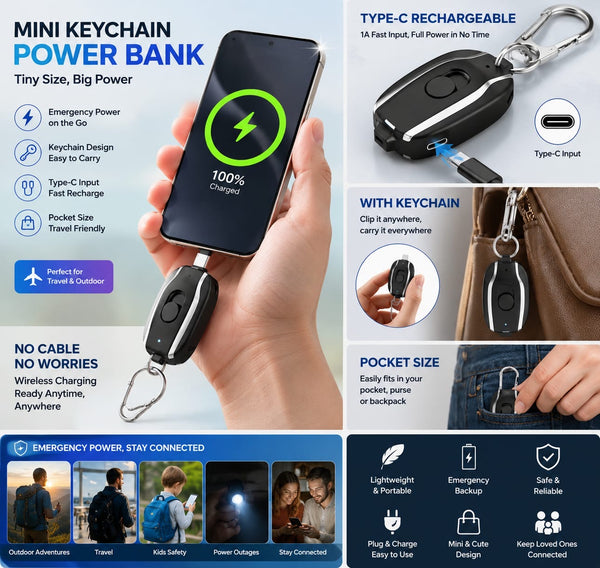 Mini Keychain Power Bank
