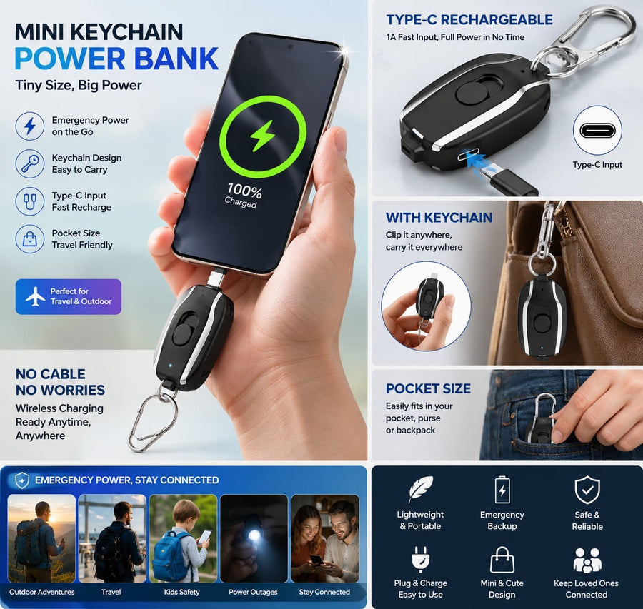 Mini Keychain Power Bank