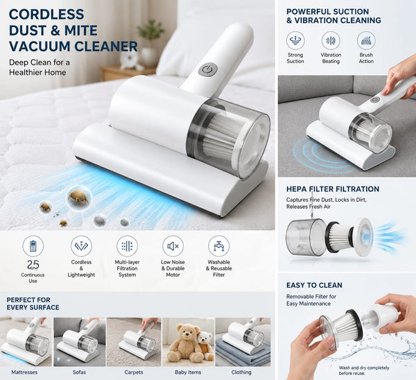 Cordless Dust &amp; Mite Vacuum Cleaner