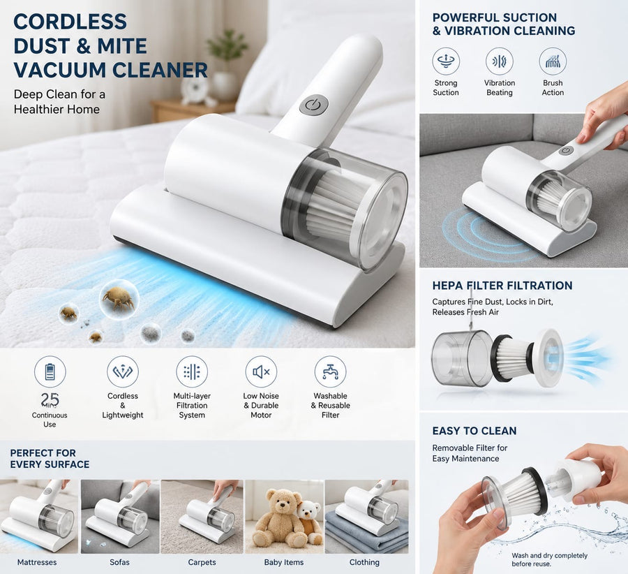 Cordless Dust &amp; Mite Vacuum Cleaner