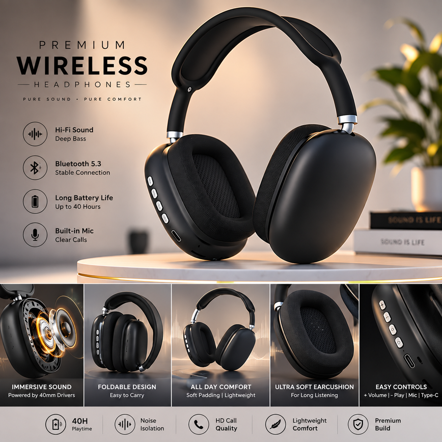 Noise Isolation Wireless Headphones