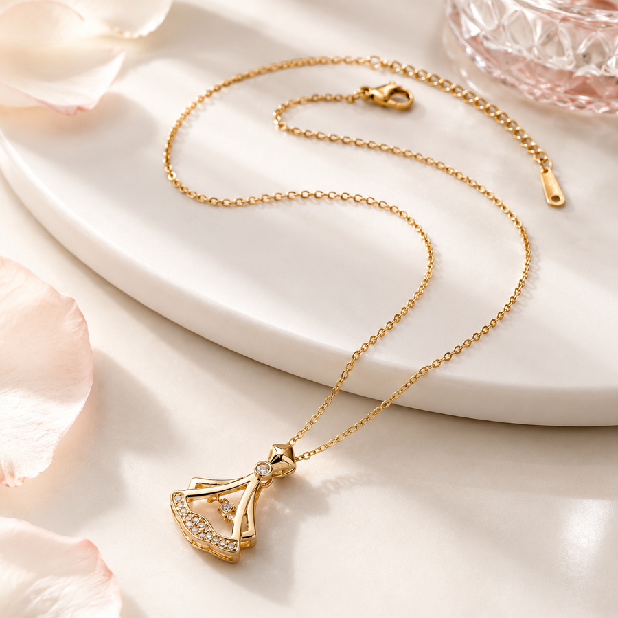 Rhinestone Crystal Pendant Necklace