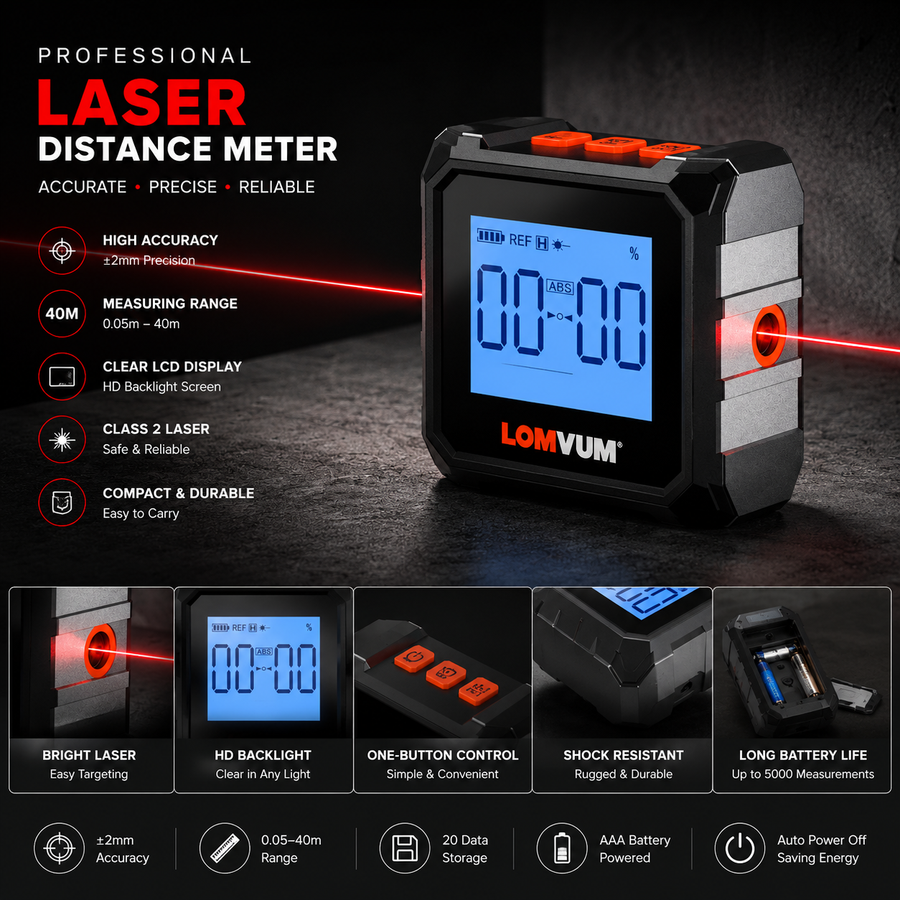 Laser Distance Meter with Tape Measure