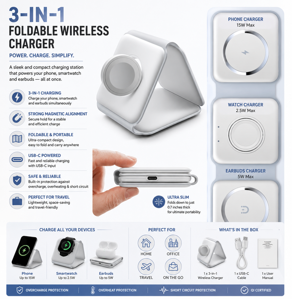 3 in 1 Wireless Charging Station