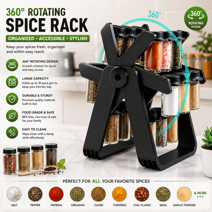 18 Jar Rotating Spice Rack.