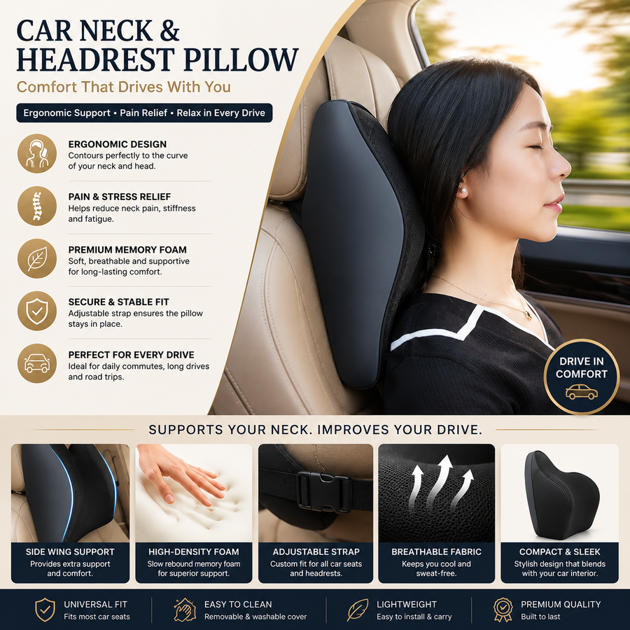 Memory Foam Car Neck Pillow