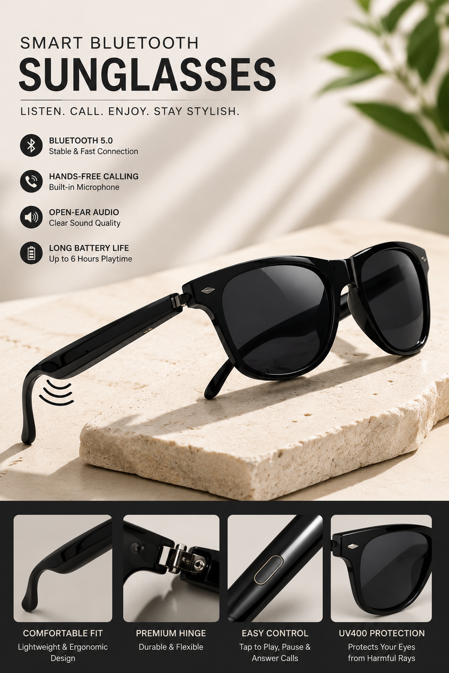Bluetooth Audio Smart Glasses